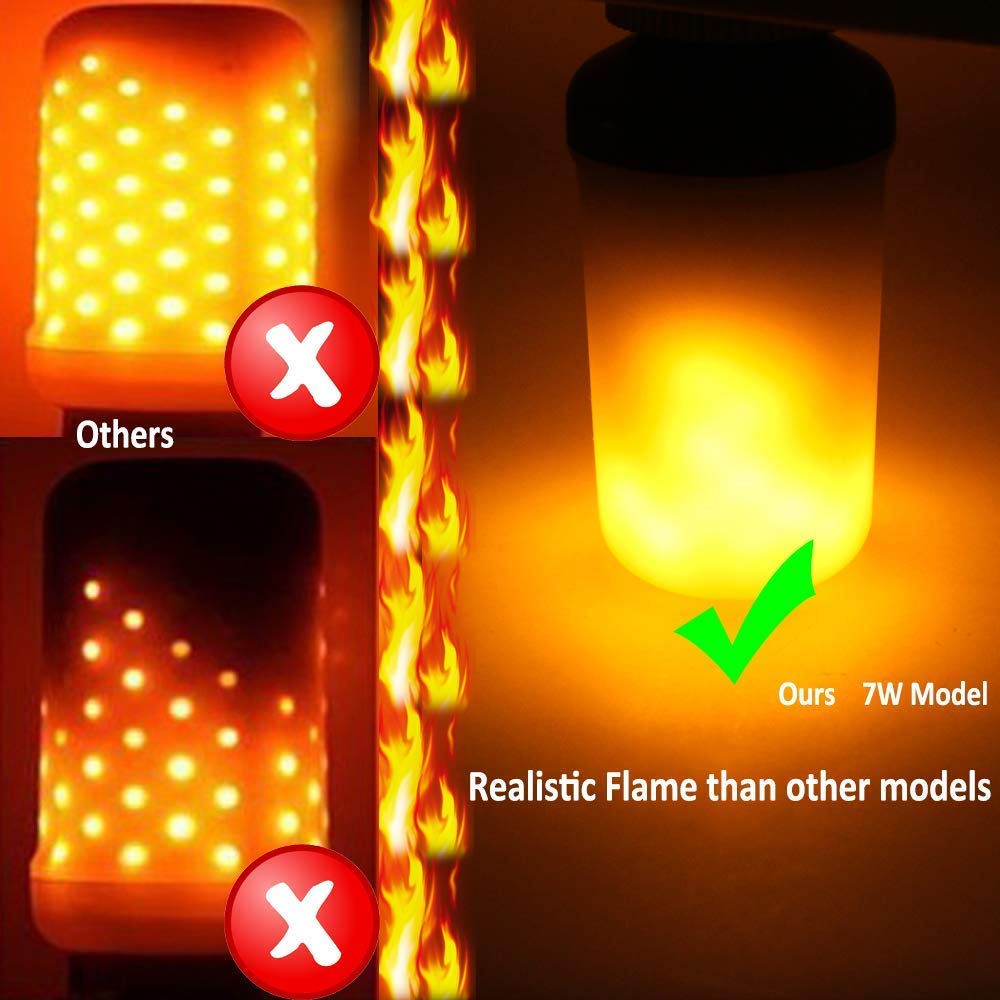 E27 LED-Flamme Effekt Fire Glühlampen, Creative Leuchten mit flackerndem Emulation, Vintage Atmosphäre Deko, Simuliert Gas Hurricane Laterne, warm weiß, 7Watt E27