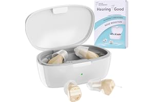 MEIMOUSE Hearing Aids for Seniors, Invisible Hearing Amplifiers with Noise Cancelling, Rechargeable Hearing Aids for Severe Hearing Loss Adults, Comfort In-ear Hearing Devices (151 pro, White Skin)