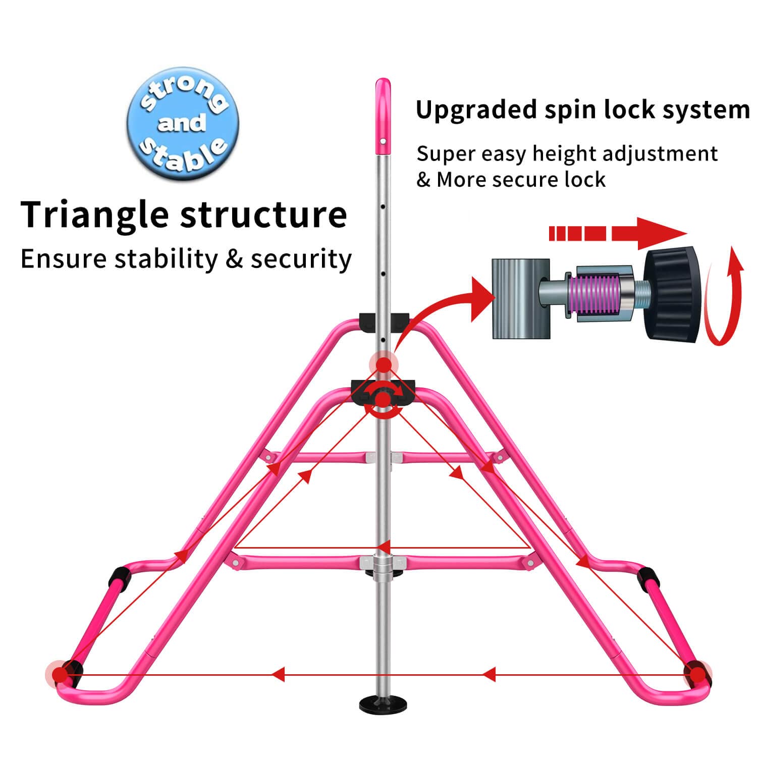 Tepemccu Expandable Gymnastics Bars, Adjustable Height Gymnastic Horizontal Bars, Children Folding Training Bar for Kids