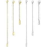 6 Pcs Chain Necklace Extenders for Women, 2.4", 4", 6" Gold and Silver Delicate Necklace Extender Set for Bracelets, Jewelry Making, Removable Chain with Lobster Clasp, Jewelry Extender