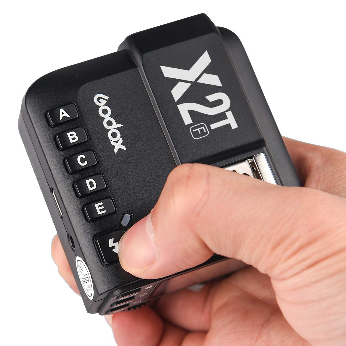 Godox X2T-F TTL Wireless Flash Trigger for Fuji Fujifilm, 1/8000s HSS Bluetooth Connection Supports App Controller, TCM Function, 5 Separate Group Buttons, New Hotshoe Locking, New AF Assist Light