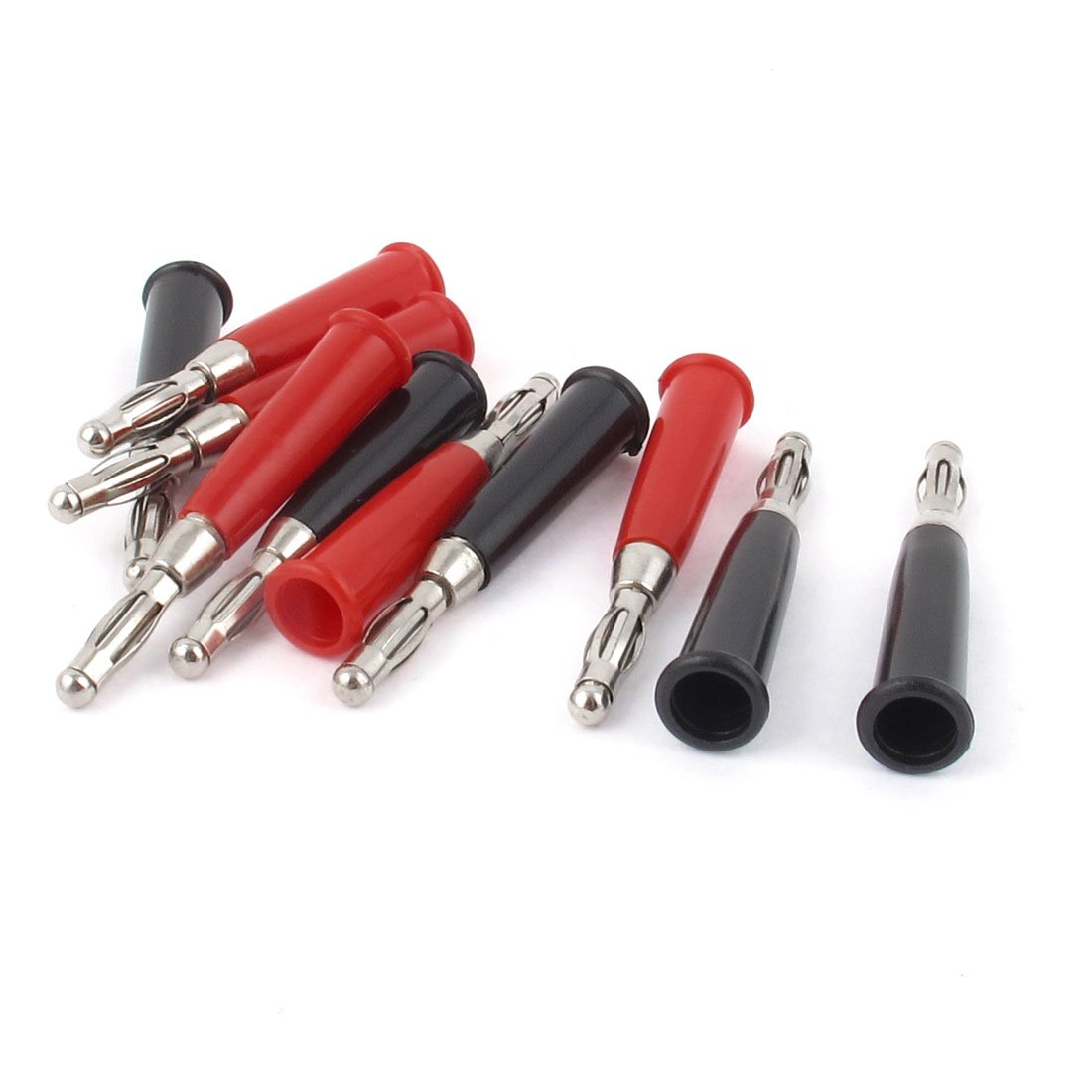 Sourcingmap 10 PCS 48MM Long Red Black Speaker Male Banana Connector