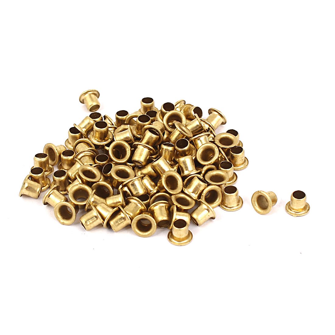 Sourcingmap PCB Circuit Board Brass Plated 4x4mm Through Hole Rivets Hollow 100pcs