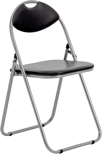 Harbour Housewares Padded Folding Chair Black – 114kg Load Capacity