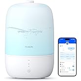 GoveeLife Smart Humidifiers for Bedroom, 3L Top Fill Cool Mist Humidifier | 24dB Quiet Runtime, Humidity Control, Easy to Clean, 25H Lasting, RGB Night Light for Baby, Plants, Works with Alexa