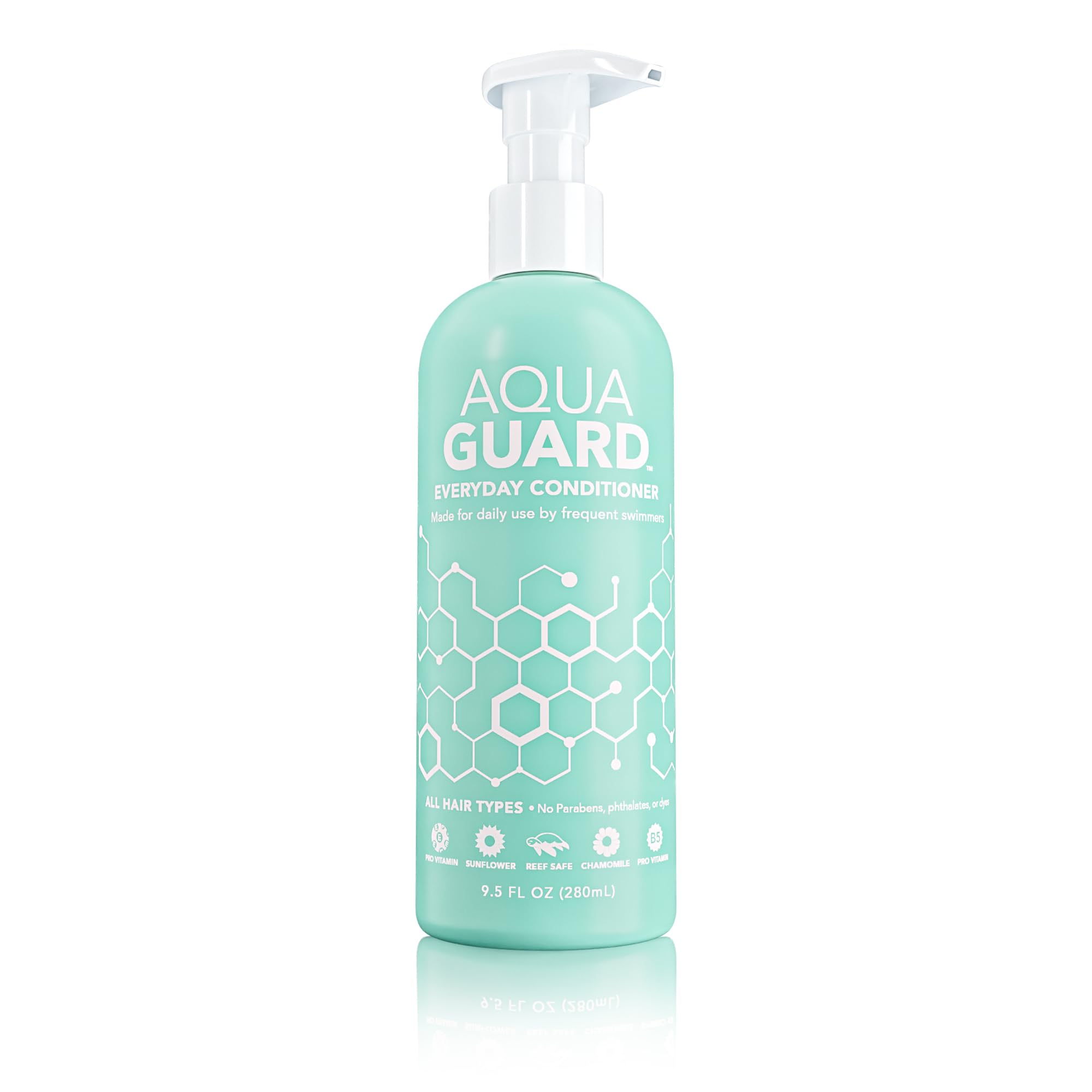 AQUA GUARD Everyday Conditioner for Pool Moms and Swimmers - Smoothes, Softens & Protects Hair - Paraben and Gluten Free, Vegan, Color Safe, Leaping Bunny Certified (9.5 oz)