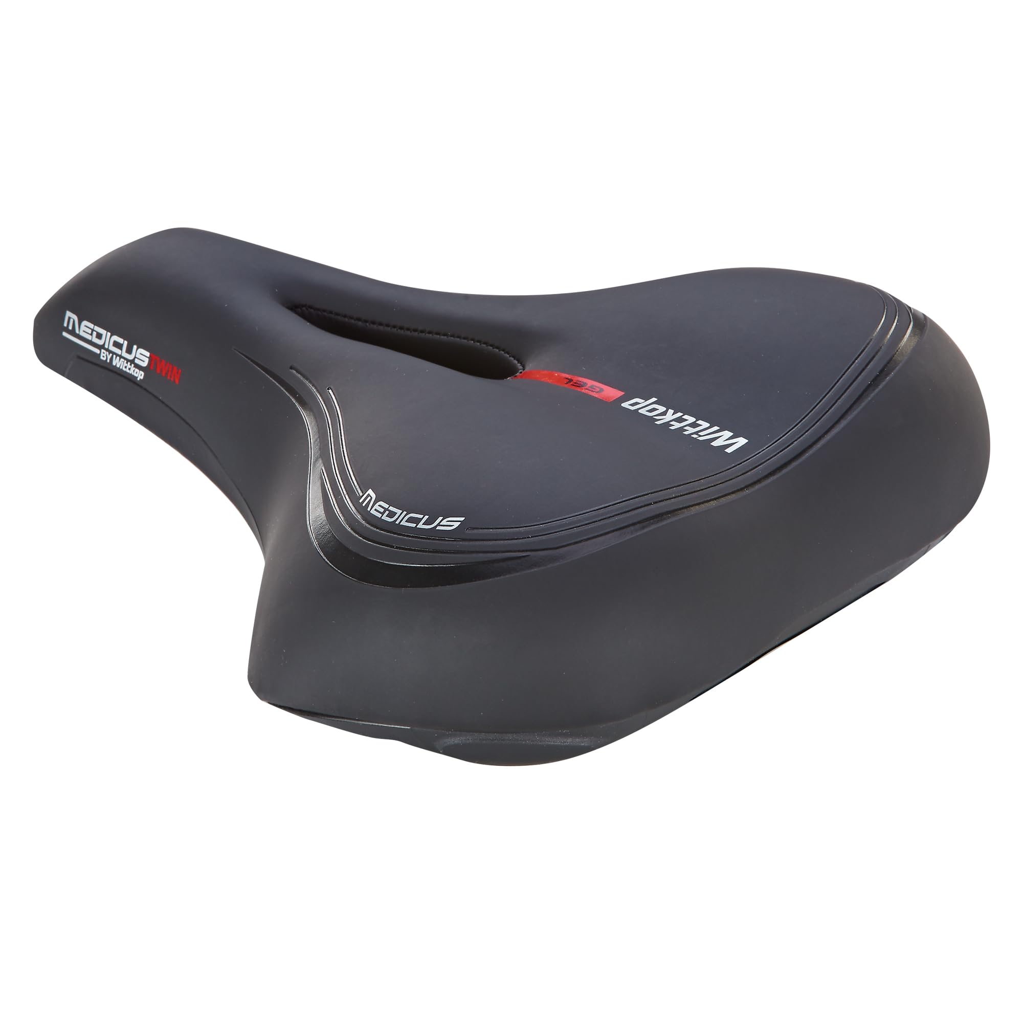 Prophete Wittkop Medicus Twin 3.0 Saddle, City Saddle, Bicycle Saddle, Gel Insert and Elastomer Damping, 5-Zone Padding, Black