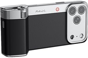 PGYTECH RetroVa Grip Kit for iPhone 17 Pro Max, Vintage Leather-Style Phone Case with Camera Grip, External microSD Recording