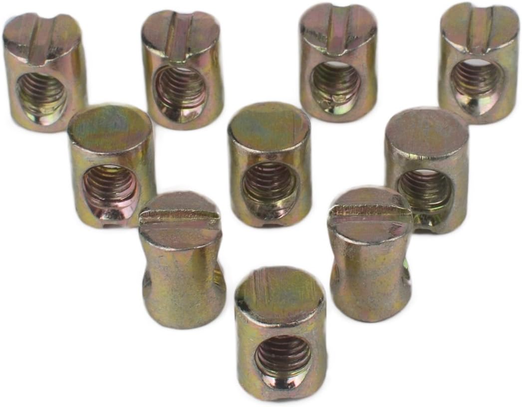 Flammi 10pcs Metric M6 Barrel Nuts Cross Dowels Slotted Nuts for Most