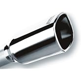 BORLA 20241 Exhaust Tip 2.25" Inlet - 3.5" x 3.28" Single Square Rolled-Edge Angle-Cut Outlet - 7.88" Long Exhaust Tip Embossed With BORLA Logo. Weld On Mounting Method.