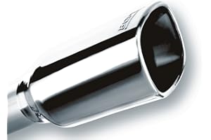 BORLA 20241 Exhaust Tip 2.25" Inlet - 3.5" x 3.28" Single Square Rolled-Edge Angle-Cut Outlet - 7.88" Long Exhaust Tip Embossed With BORLA Logo. Weld On Mounting Method.