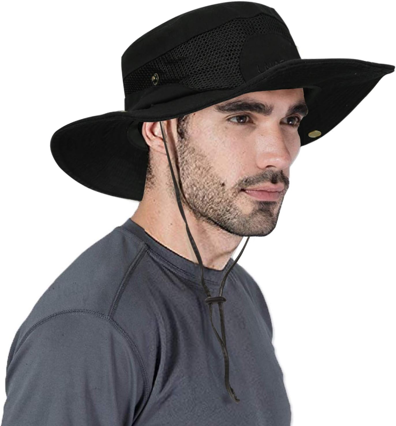PanPacSightPanPacSight Fishing Sun Bucket Hat Mens UV Protection Wide Brim Outdoor Boonie Safari Beach Hiking Golf Cap