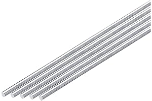 uxcell 10Pcs 1/16"(2mm) Dia Round Aluminum Rod, 12"(305mm) Long 6061 Aluminum Round Rod Solid Lathe Bar Stock for Industry Co