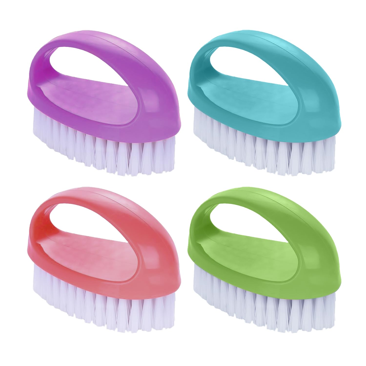 4 Piece Nail Brushes, Handle Cleaning Brush, Cleaning Scrubber, Multifunctional Household Brush, Nail Dust Brush, Cleaning Tools