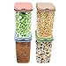Airtight Dry Food Storage Container Set, Plastic Jars Canister, Cereal Keeper with Lid - Home and Kitchen (4 Piece)