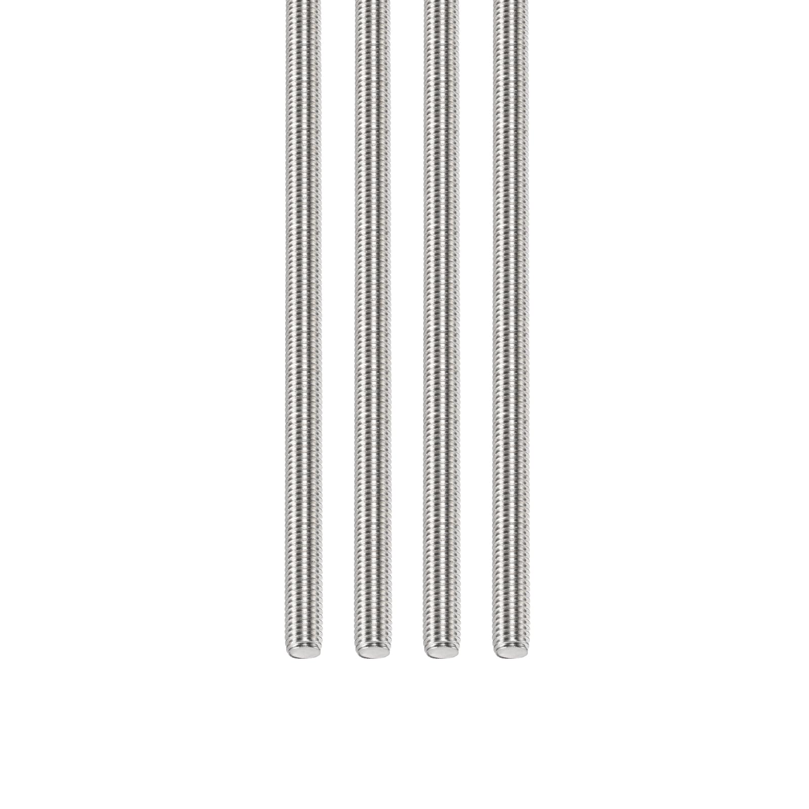 DTGN M4x0.7x150mm(DxPxL) Fully Threaded Rod - 4Pack - Good for Machinery - 304 Stainless Steel Right Hand Thread Rods Bar Studs - Silver
