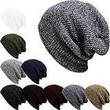 Loritta Men's Stylish Warm Knit Skull Cap Slouchy Long Beanie Hat Winter Cap
