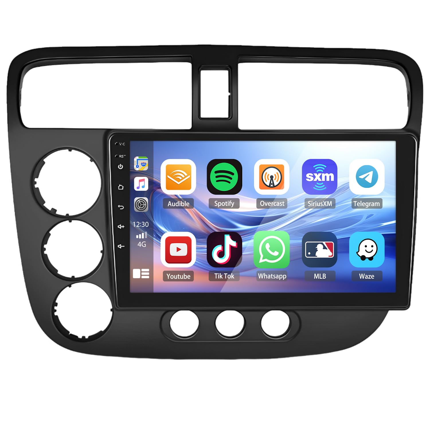 Photo 1 of 9 inch Car Radio for Honda Civic 2000 2001 2002 2003 2004 2005 with Wireless Carplay & Android Auto Bluetooth Screen Stereo with WiFi FM SWC RDS Backup Camera