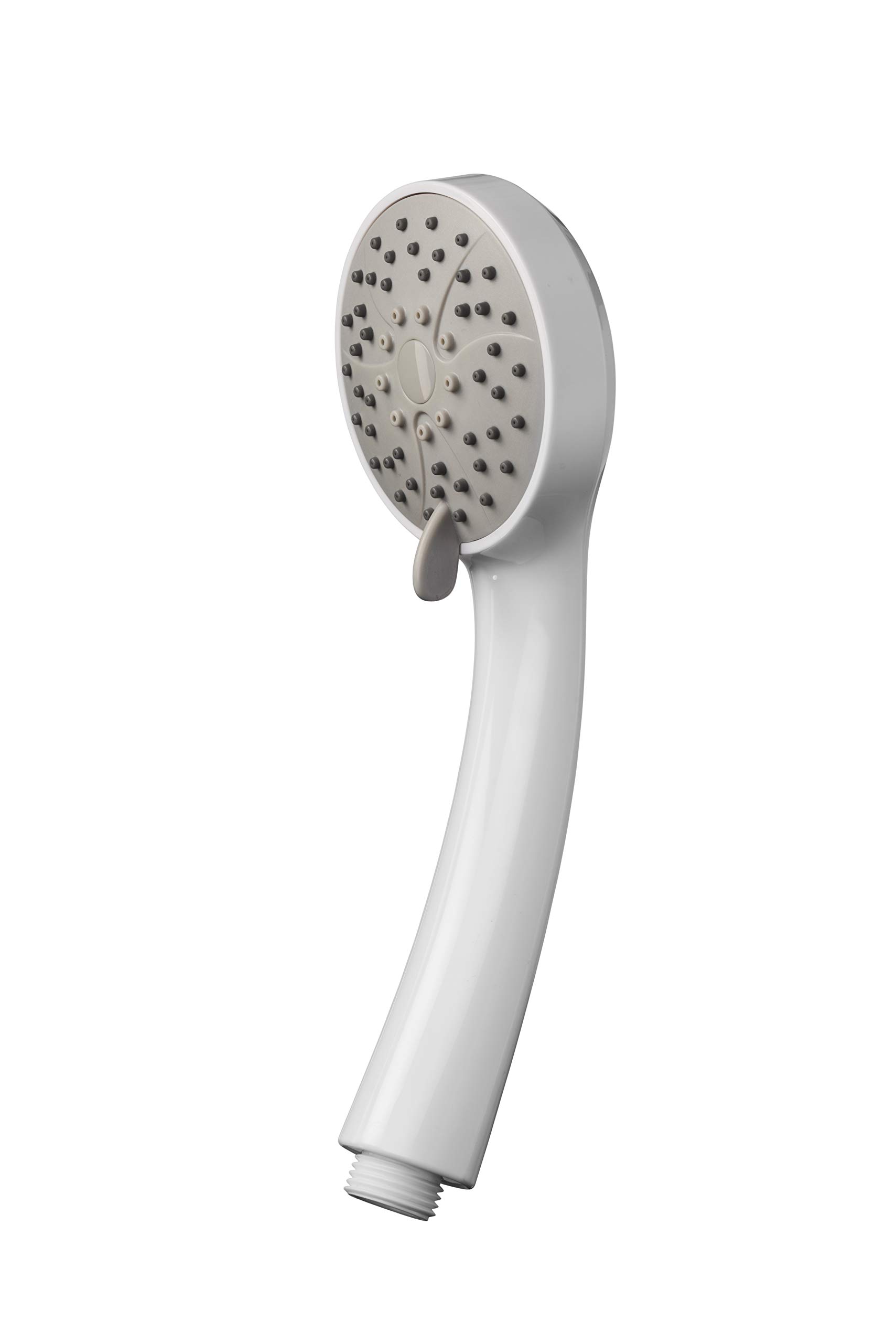Croydex Essentials Three Function White Shower Head - Shower Handset with Rub Clean Nozzles, 3 Spray Options and Universal Connector, White