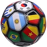 Tripact Inc 2026 World Flag Country World Flag Training Outdoor Soccer Ball Size 5 Futol Size (Size 5) - Black Color