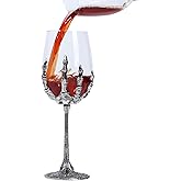 Kimpoant Gothic Skull Wine Glass Skeleton Goblet – Bone Hand Chalice for Christmas & Gothic Home Decor, Dark Aesthetic Displays (E)