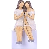 GrivSheen Sister Friendship Figurine – Meaningful Best Friend Birthday Gift for Women, Sisters by Heart, Soul Sisters, Sister in Law, Mothers & Daughters, or Long Distance