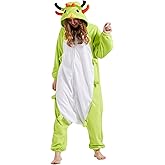 DELEY Unisex Green Caterpillar Costume Adult Onesie, One Piece Pajamas, Halloween Cosplay Costumes Homewear Jumpsuit