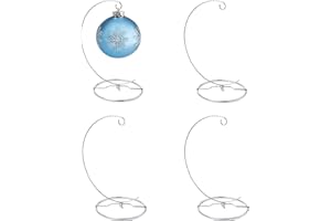 HOHIYA Christmas Ornament Display Stand Holder for Glass Terrarium Air Plant HalloweenTwist Wire 4Pcs 9.5 Inch Silver