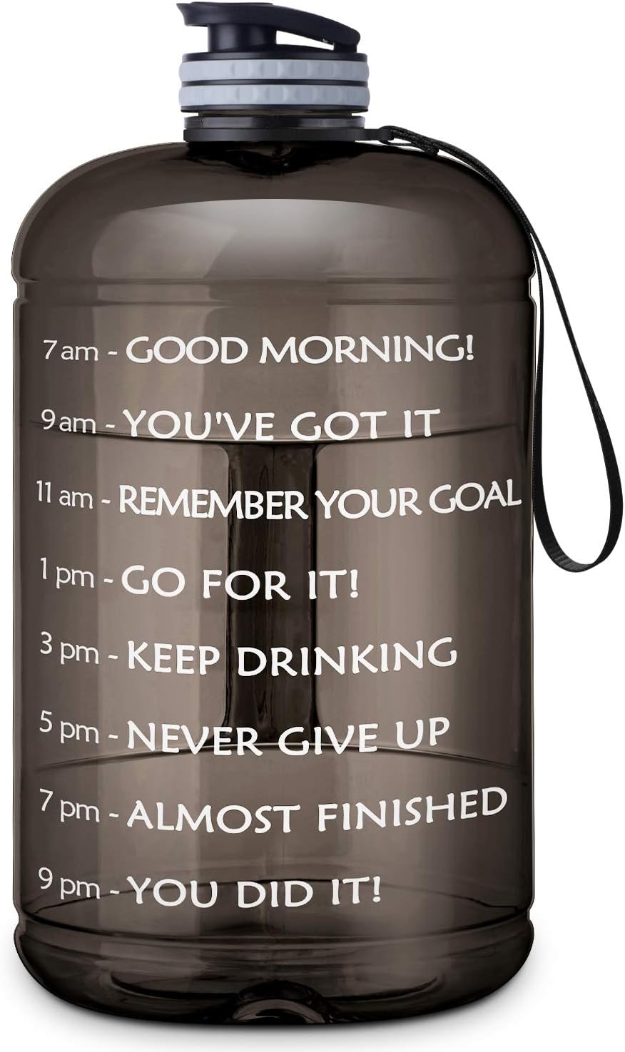 Gallon Water Bottle Portable Water Jug - Fitness Sports Daily Water Bottle with Motivational Time Marker, Leak-Proof Gym Bottle for Outdoor Camping(1 Gallon/73 oz)