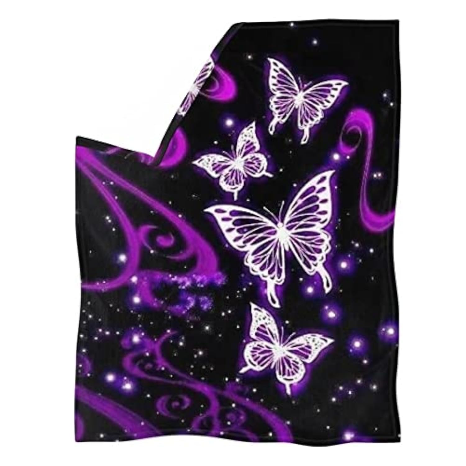 chaqlin Purple Butterflies Throw Blanket for Kids Ladies Girls,Butterflies Bed Couch for Women Sofa Blankets,Lightweight Travelling Camping Throw Bedding Couch,Size XX-Large