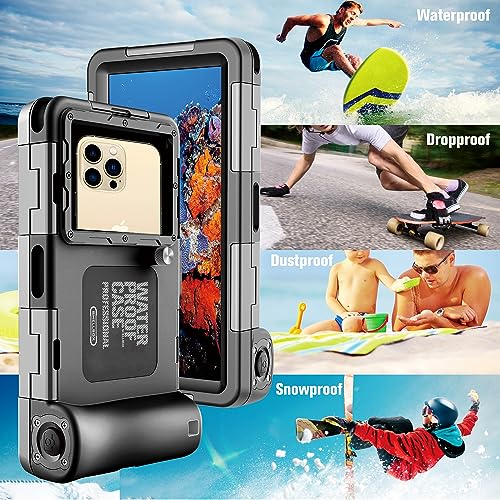 ZLiME Professional Diving Phone Case Pouch Waterproof Smartphone, IPX8 Waterproof Phone Pouch Underwater Protective Case for iPhone Samsung Huawei LG Google (Black)