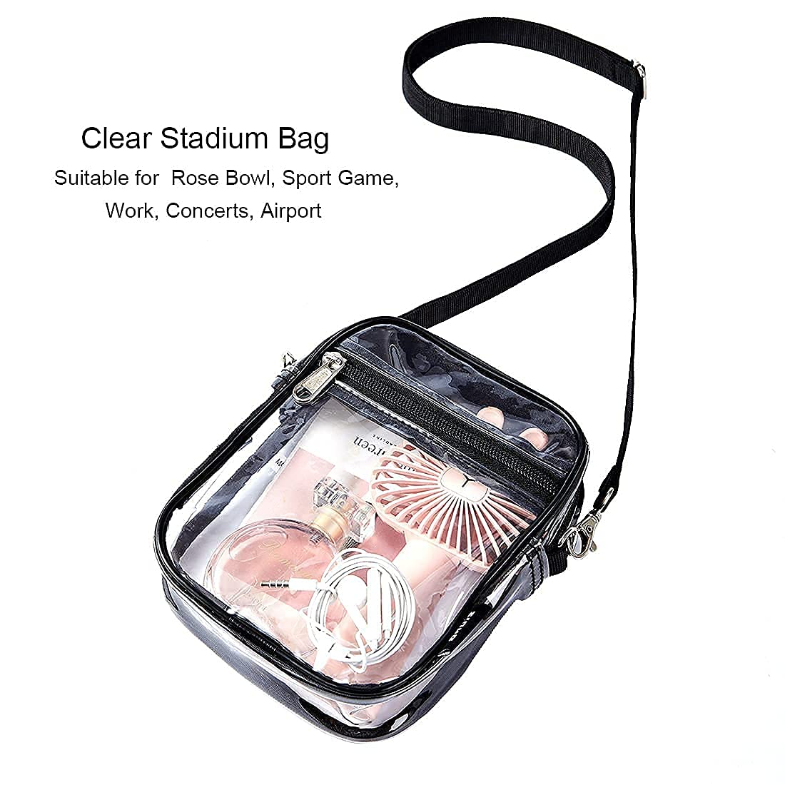 gdbis Clear Crossbody Bag, Stadium Approved Clear Purse Bag for Concerts Sports Events