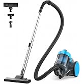 NEWBULIG Canister Vacuum Cleaners for Home, Bagless Vacuum Cleaner, Blue | 850W 16Kpa Suction, 12.14 ft Retractable Cord, Washable HEPA, 1.8L Large Dust Cup for Hard Floor &amp; Carpet