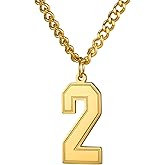 KeyStyle Number Necklace For Men Women, Custom Youth Baseball Necklaces with Numbers for Boys, Personalized Jersey Number Chain Sports Fans Pendant Soccer Football Basketball for Girls