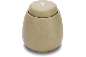 Personalized Pet Urn for Cats and Small Dogs, Handmade Ceramic Cremation Urn, Customizable with Name