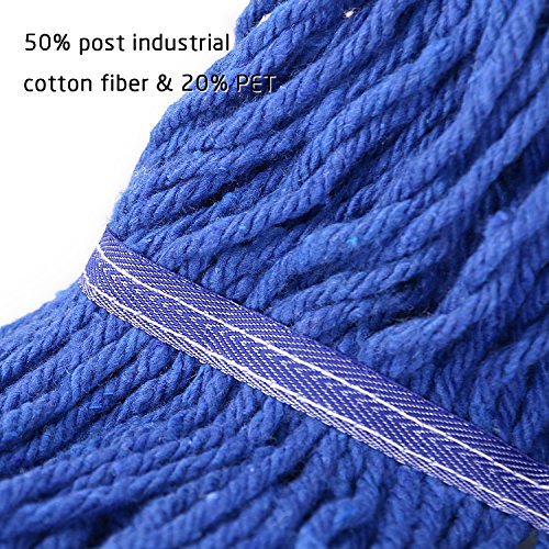 image for Bonison 16 oz Cotton Easy Wring Saddle Mop Head Refill, Heavy Duty Loo