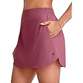 G4Free A Line Golf Skirts for Women 15'' Elastic High Waisted Tennis Skorts Soft Casual Athletic Inner Shorts 4 Pockets