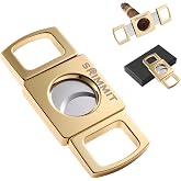 SRIMMIT Gold Cigar Cutter Guillotine, 26mm Double Blade for Men | 8mm Thick Zinc Alloy Body, 420 Stainless Steel Blades, 26mm Opening Fits 65 Ring Gauge, Gift for Cigar Lovers