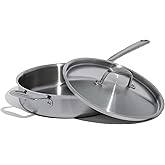 Made In Cookware - 3.5 Quart Stainless Steel Saute Pan - 5 Ply Stainless Clad - Professional Cookware - Induction Compatible - Crafted in Italy