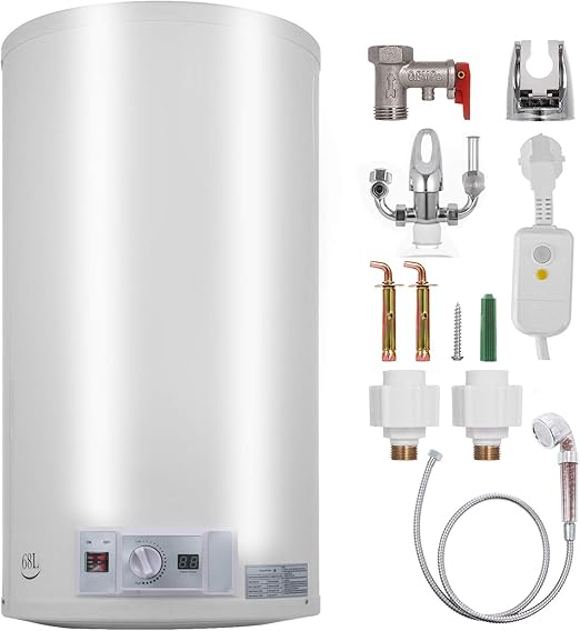 Flowerw Electric Water Heater 1 Kw 2 Kw Electric Tankless Water Heater 68 L Temperature Setting Range 30 75 C 0 7 Mpa Water Pressure With Tank Water Heater For Kitchen Bathroom Amazon De Large Appliances