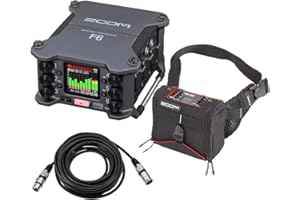 Zoom F6 Multi-Track Field Recorder - Bundle with K-Tek KSF6 Stingray Bag for Zoom F6, 20' Heavy Duty 7mm Rubber XLR Microphone Cable