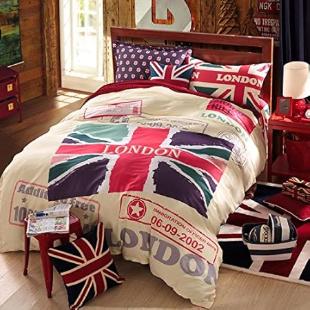 Ttmall Twin Full Size 100 Cotton Red White Lavender Green The