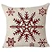 FELENIW Happy Winter red Snowflake Merry Christmas Throw Pillow Cover Cushion Case Cotton Linen Material Decorative 18 