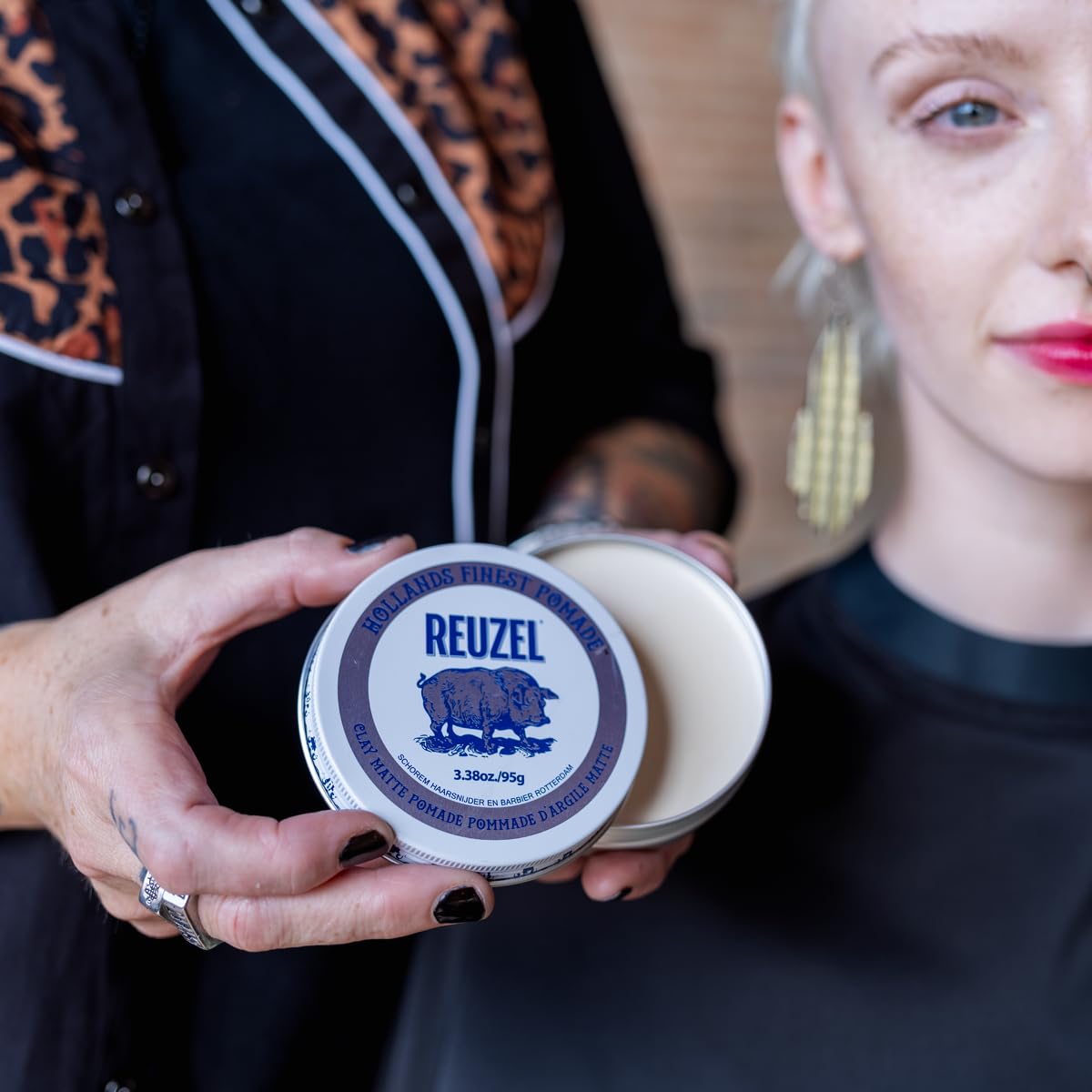 REUZEL Clay Matte Pomade, Medium All Day Hold, Water Soluble Styling, Matte Finish and Flake Free, Easy To Wash Out, For All Hair Types