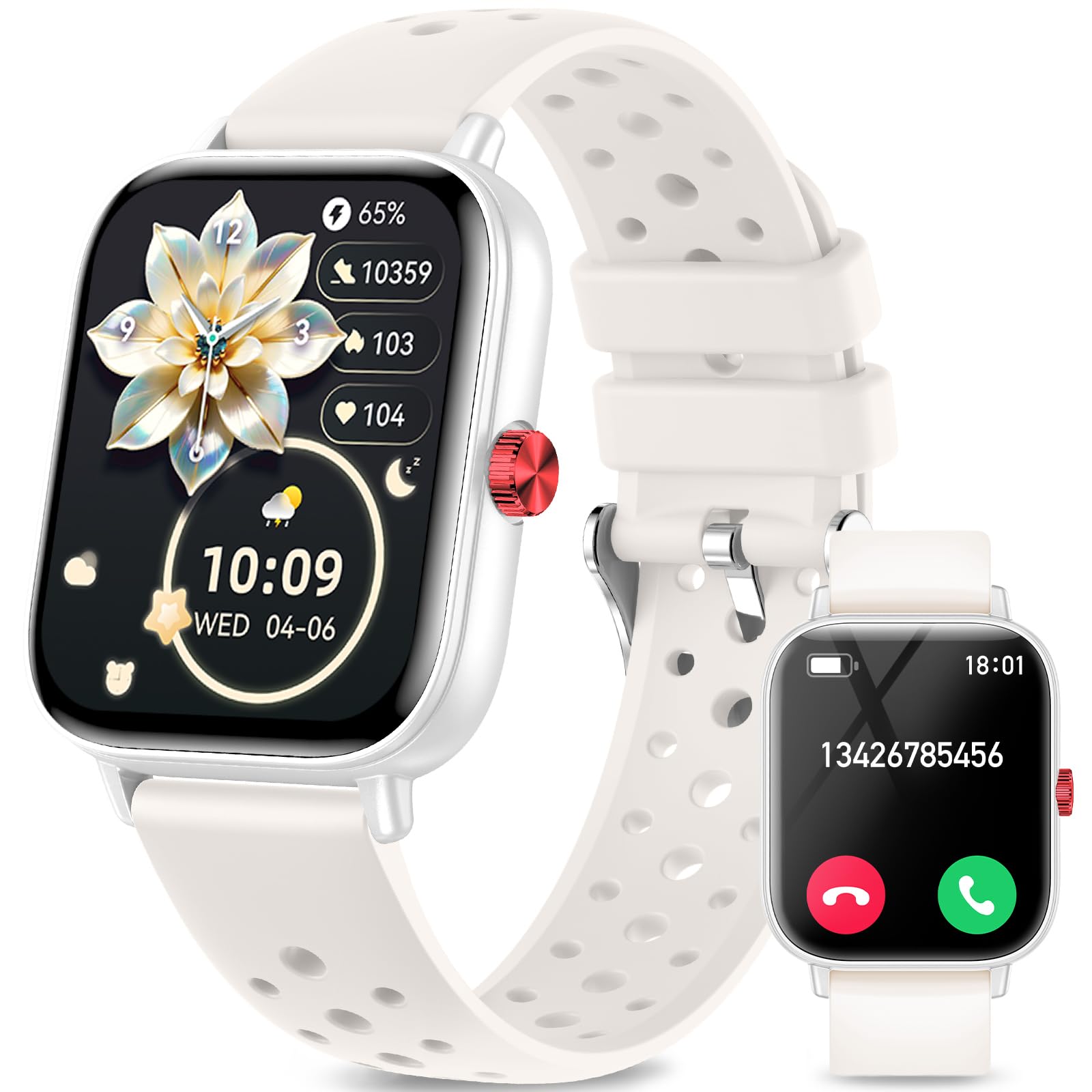 Photo 1 of Smart Watches for Women Men with Bluetooth Calls: 1.8”LCD Screen Fitness Trackers with 24-Hour Heart Rate SpO2 Sleep Monitor 120+ Sport Mode Waterproof Smartwatch Compatible with iPhone Android Phones