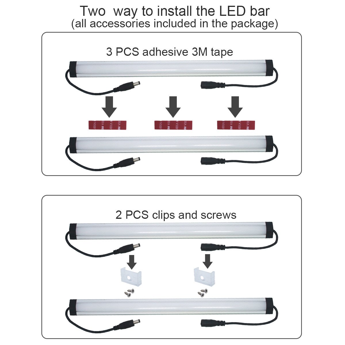 Litever Kitchen Under LED Lighting Kits,3 PCS 1 Feet Super