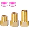 1/2" Brass Pipe Extension Fitting, 1/2" Female to 1/2" Male Pipe Connector Fitting, Brass Hex Bushing Adapter Reducer Adapter