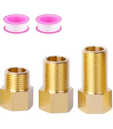 WHK 4-Pack Brass Pipe Fittings - 1/2 Inch Male/Female NPT Reducer