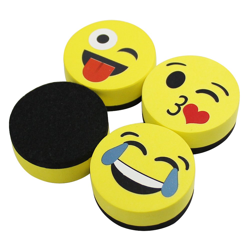 VIZPRO Smiley Face Circular Whiteboard Eraser / 4 Pack of 2