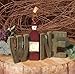 Hinged Wood WINE Letters | Vintage Rustic Home Kitchen Decor Art | 7.5 x 10.75 Inch